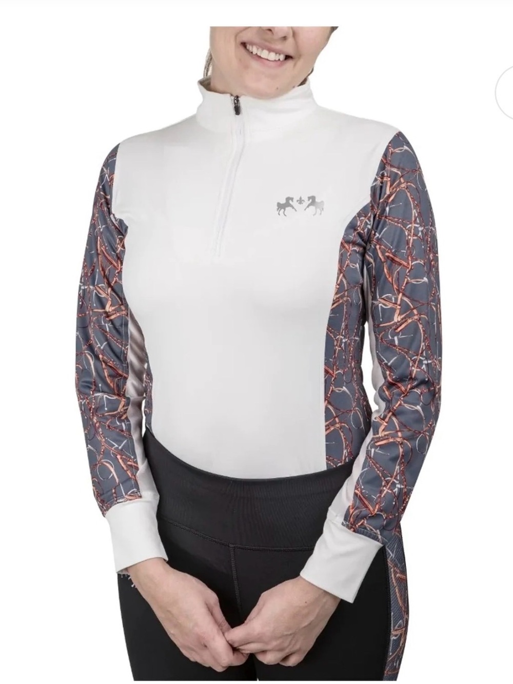 Equine Couture Ladies Snaffle Bridles Sport Shirt Show Shirt Small